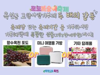 옥천 포도·복숭아 축제장에서 고향사랑기부 하면 답례품은 2배로! 이미지