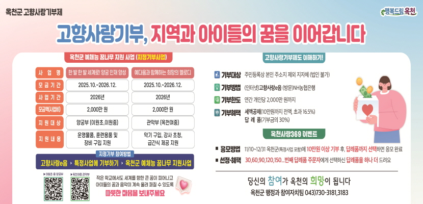 옥천군 고향사랑 기부제(2025)